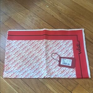 Valentino Red and White Scarf